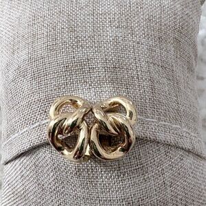 Christian Dior Vintage Gold Plated Chain- link Clip-on Earrings - EUC